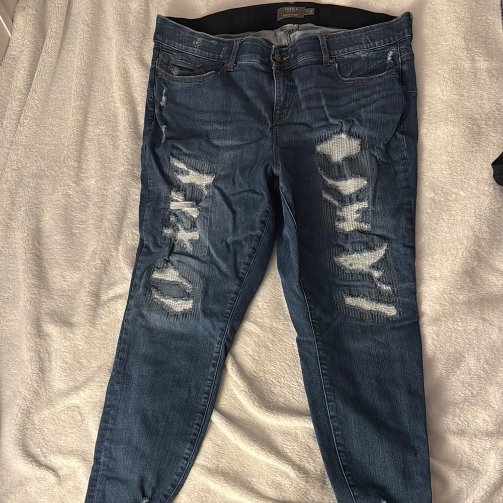 Torrid Distressed Blue Jeans